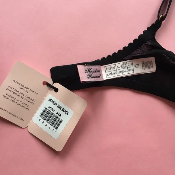 Agent Provocateur black Deanna floral lace bra 34B